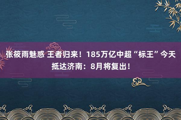 张筱雨魅惑 王者归来！185万亿中超“标王”今天抵达济南：8月将复出！