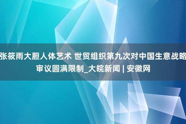 张筱雨大胆人体艺术 世贸组织第九次对中国生意战略审议圆满限制_大皖新闻 | 安徽网