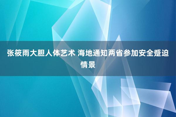 张筱雨大胆人体艺术 海地通知两省参加安全蹙迫情景