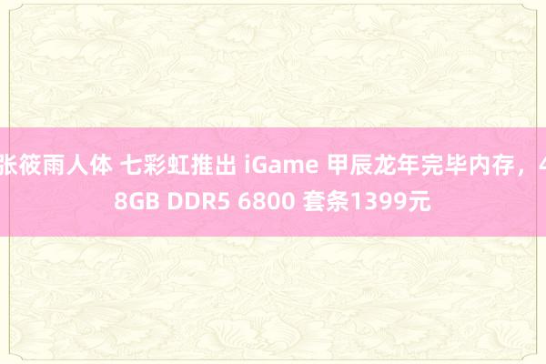 张筱雨人体 七彩虹推出 iGame 甲辰龙年完毕内存，48GB DDR5 6800 套条1399元