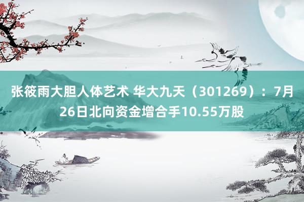 张筱雨大胆人体艺术 华大九天（301269）：7月26日北向资金增合手10.55万股