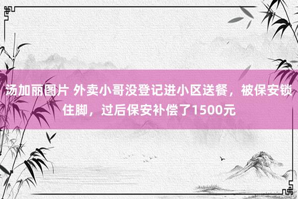 汤加丽图片 外卖小哥没登记进小区送餐，被保安锁住脚，过后保安补偿了1500元