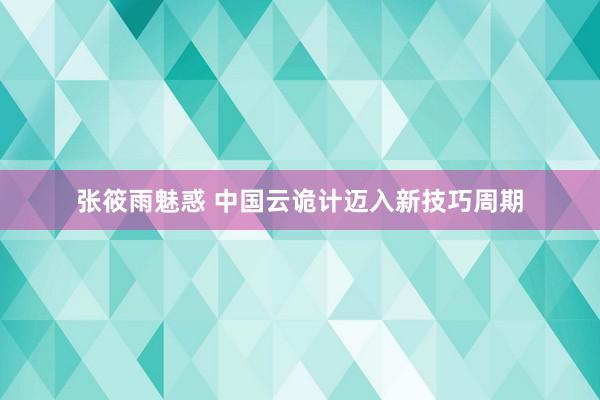 张筱雨魅惑 中国云诡计迈入新技巧周期