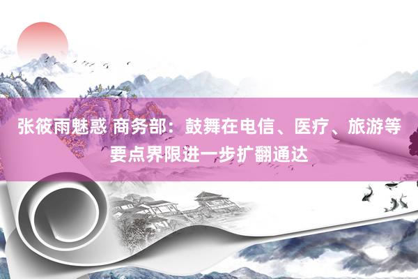 张筱雨魅惑 商务部：鼓舞在电信、医疗、旅游等要点界限进一步扩翻通达