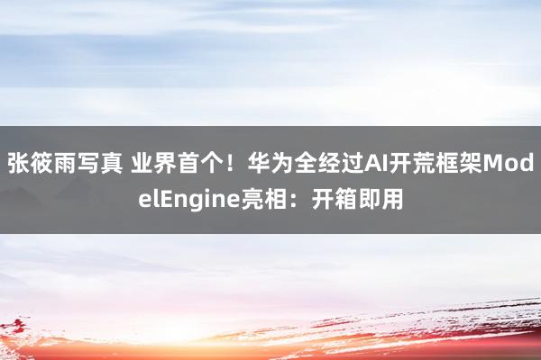 张筱雨写真 业界首个！华为全经过AI开荒框架ModelEngine亮相：开箱即用