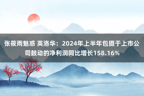 张筱雨魅惑 英洛华：2024年上半年包摄于上市公司鼓动的净利润同比增长158.16%