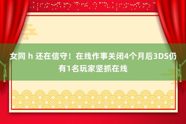 女同 h 还在信守！在线作事关闭4个月后3DS仍有1名玩家坚抓在线